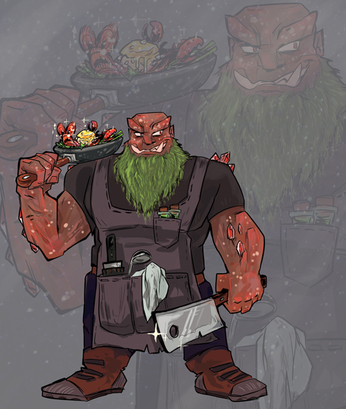 Balthazar O'Malley the Dworc (Dwarf Orc) Chef